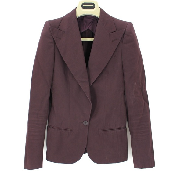 Bottega Veneta Jackets & Blazers - Bottega Veneta Plum Purple Blazer Single Breasted Jacket 40 XS Small Cupro